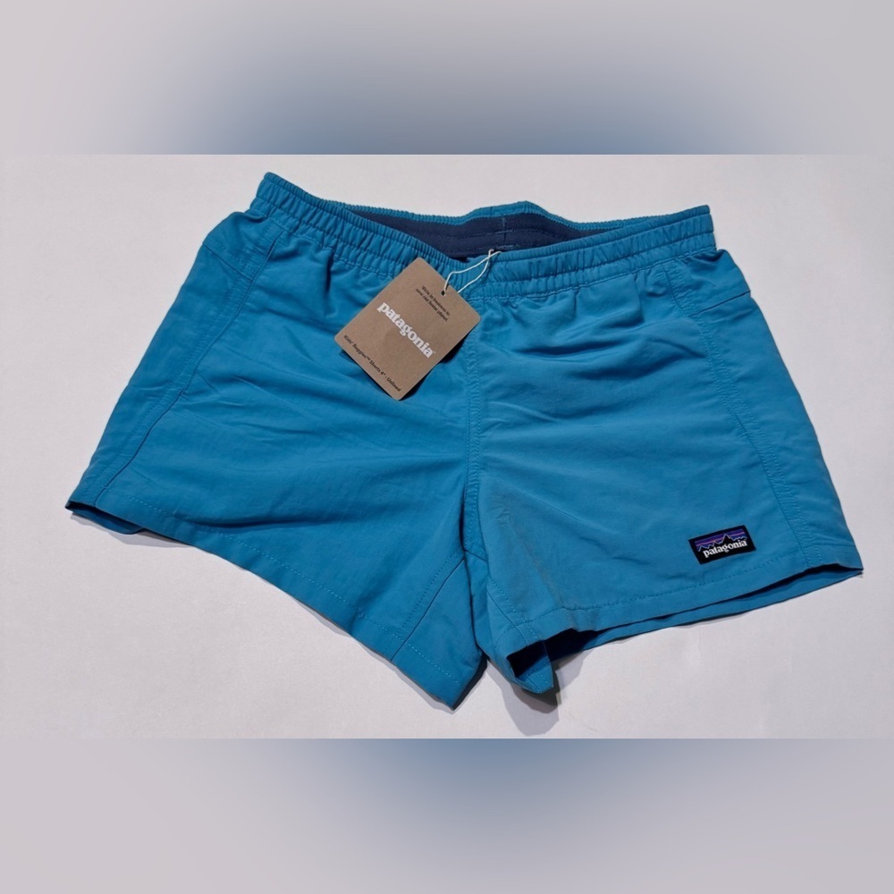 Patagonia Unlined 4" Baggies Teal Shorts Young Unisex NEW NWT Large